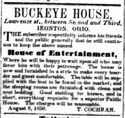 Advertisement for Buckeye House