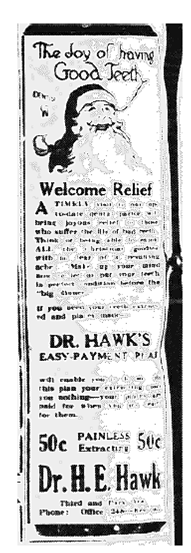 Dr. H. E. Hawk Ad