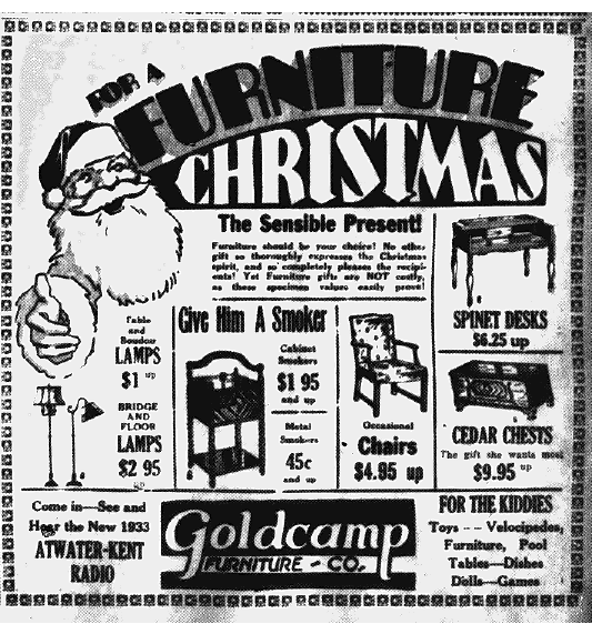 Goldcamp Furniture Christmas ad