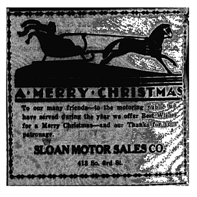 Sloane Motor Sales Christmas Ad