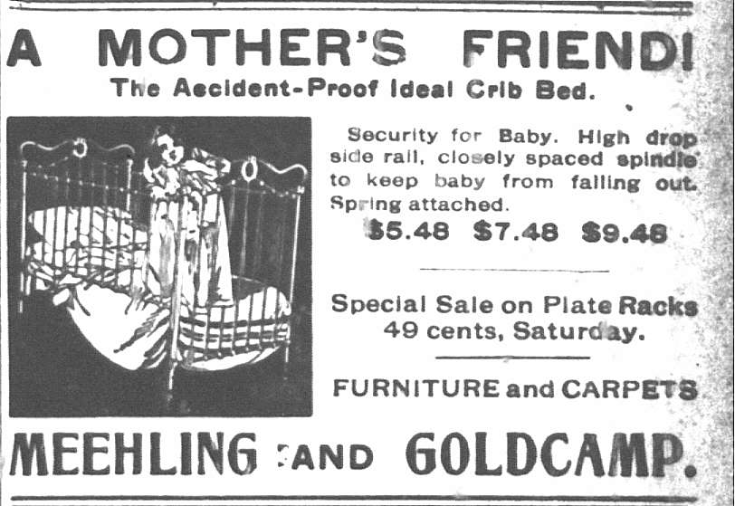 Meeling and Goldcamp Advertisment for crib