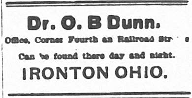 Dr. O. B. Dunn Advertisement