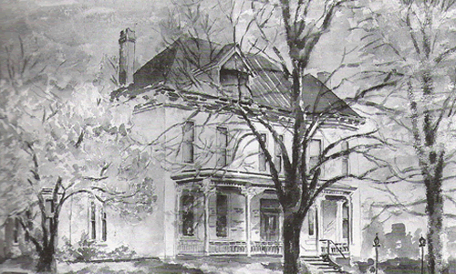 Painting of Hattie Kingsbury Burr House