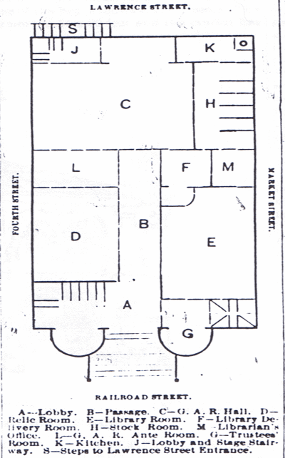 Diagram of the original Memorial Hall floorplan