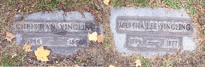 Christian and Martha Yingling's headstones