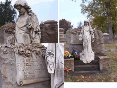 Osa and Scott Wilson's Monument in Woodland Cemetery